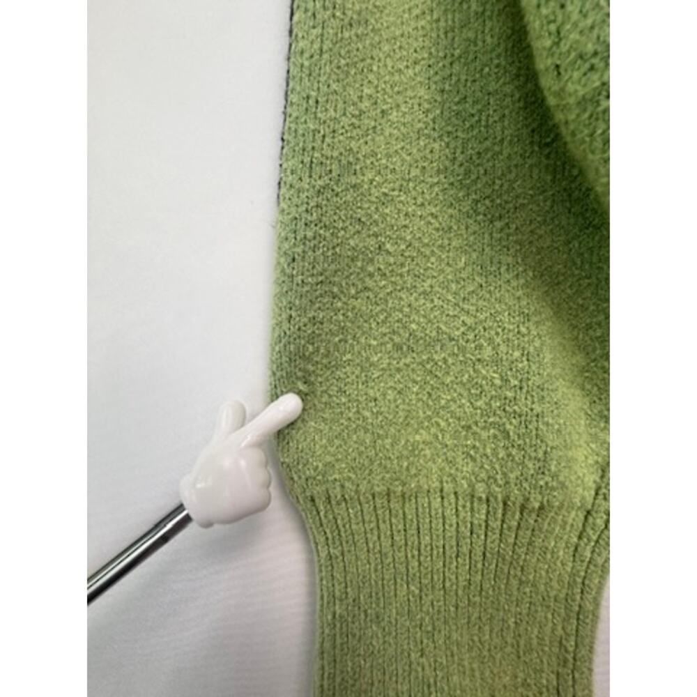 Green Dinosaur Cartoon Knit Sweater Unisex Small Crewneck Graphic Pullover - Picture 11 of 11